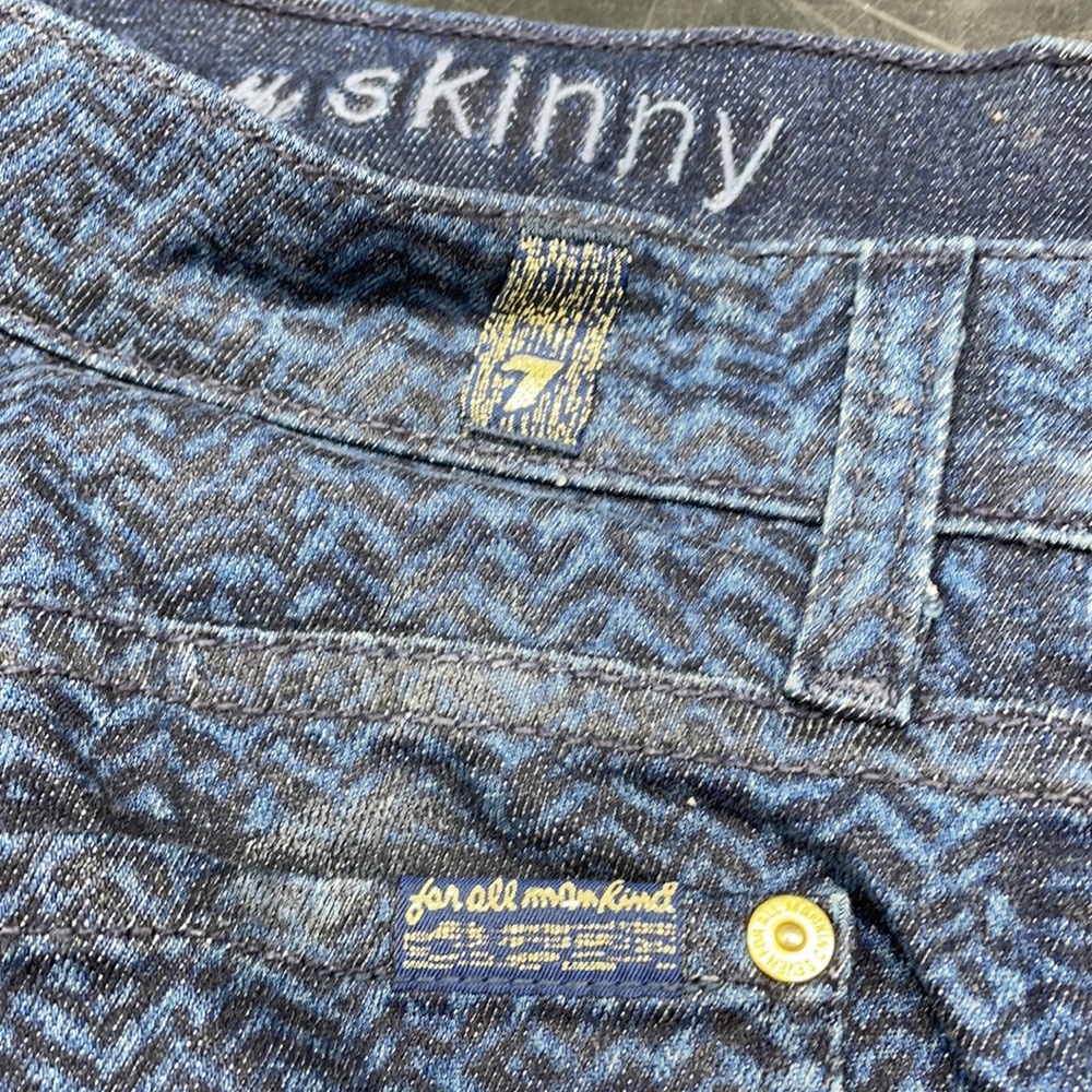 7 for all Mankind Herringbone Stretch Skinny Jeans Sz 29 - Picture 4 of 7